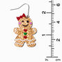 Gingerbread Cookie Glittery Drop Earrings,