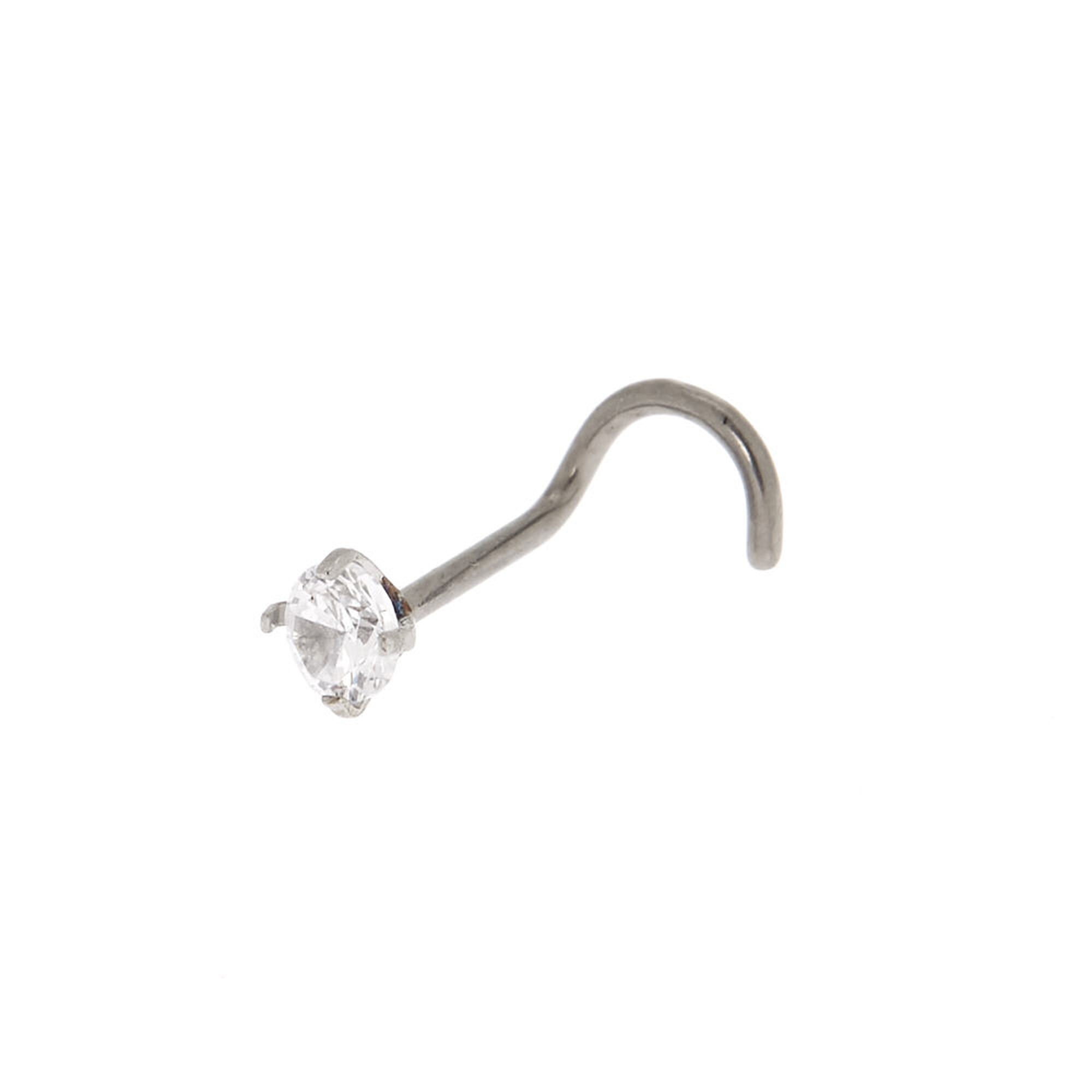 View Claires Titanium 20G Stone Nose Stud Silver information