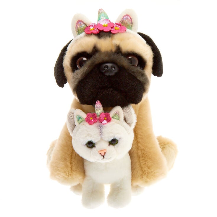 Claire's Lot de jouets en peluche best friends Doug the Pug™ & Fiona de taille moyenne