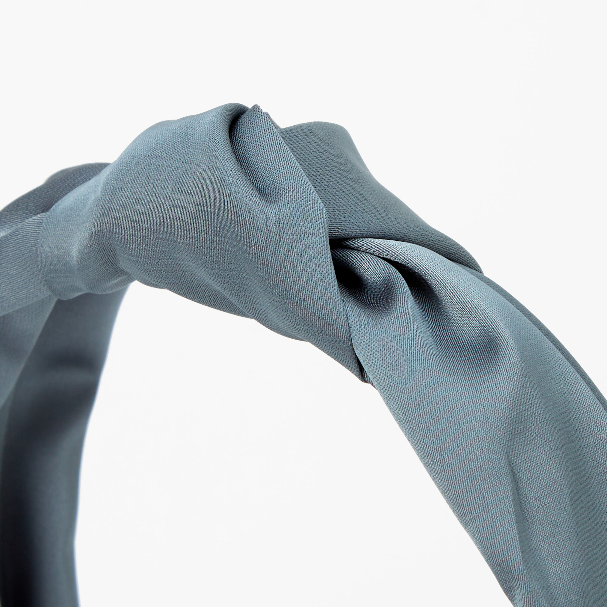 Satin Knotted Headband - Stone Blue,