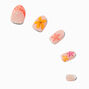 Orange Seashell &amp; Starfish Stiletto Press On Vegan Faux Nail Set - 24 Pack,
