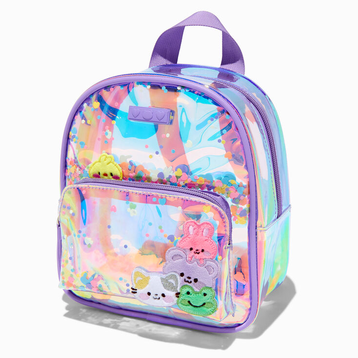 Sac &agrave; dos violet petits animaux shaker transparent Claire&#39;s Club,