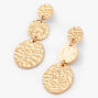 Gold 2&quot; Trio Hammered Circle Drop Earrings,