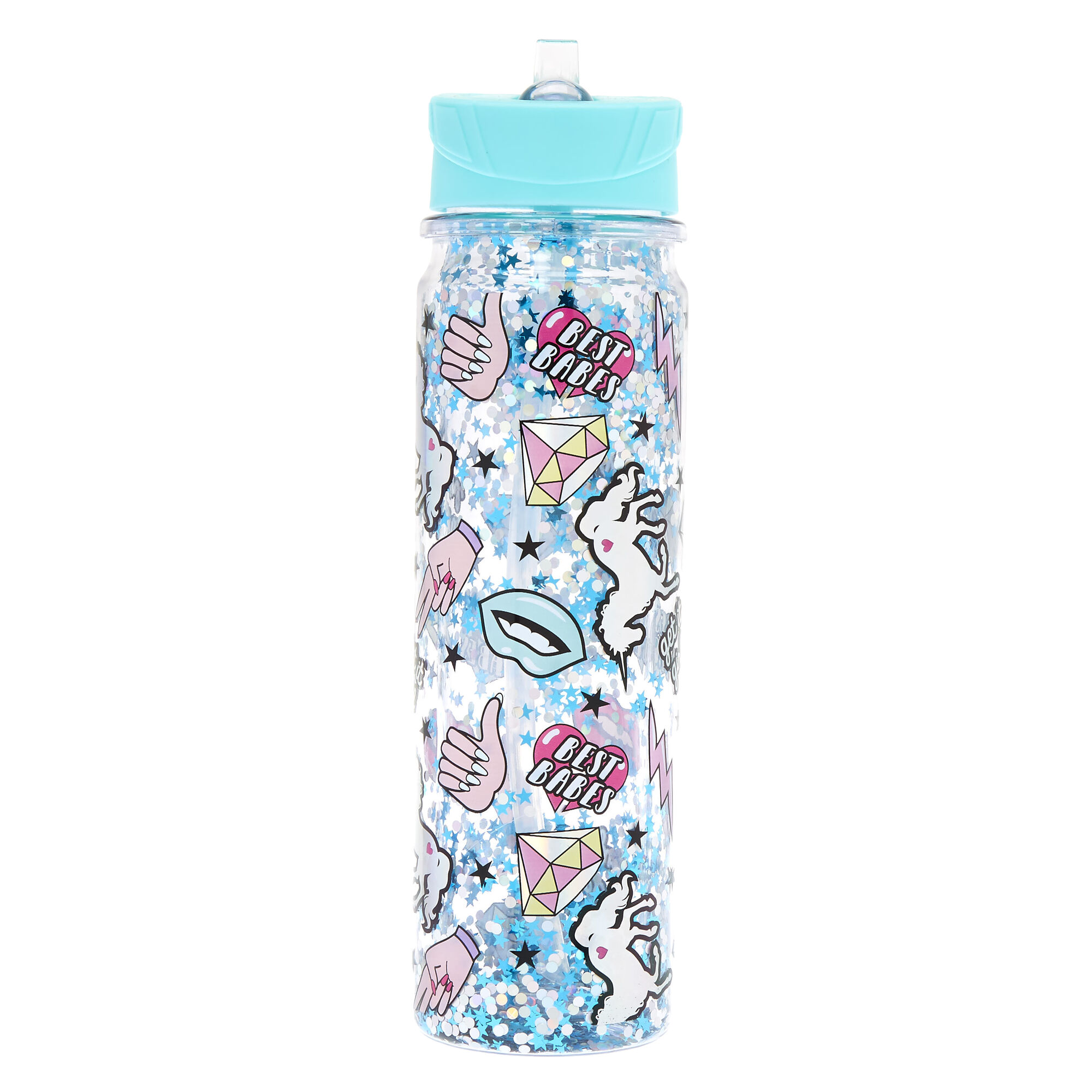 Unicorn Pwr Shaker Glitter Water Bottle Claire S