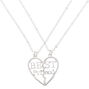 Best Friends Silver Heart Pendant Necklace - 2 Pack,