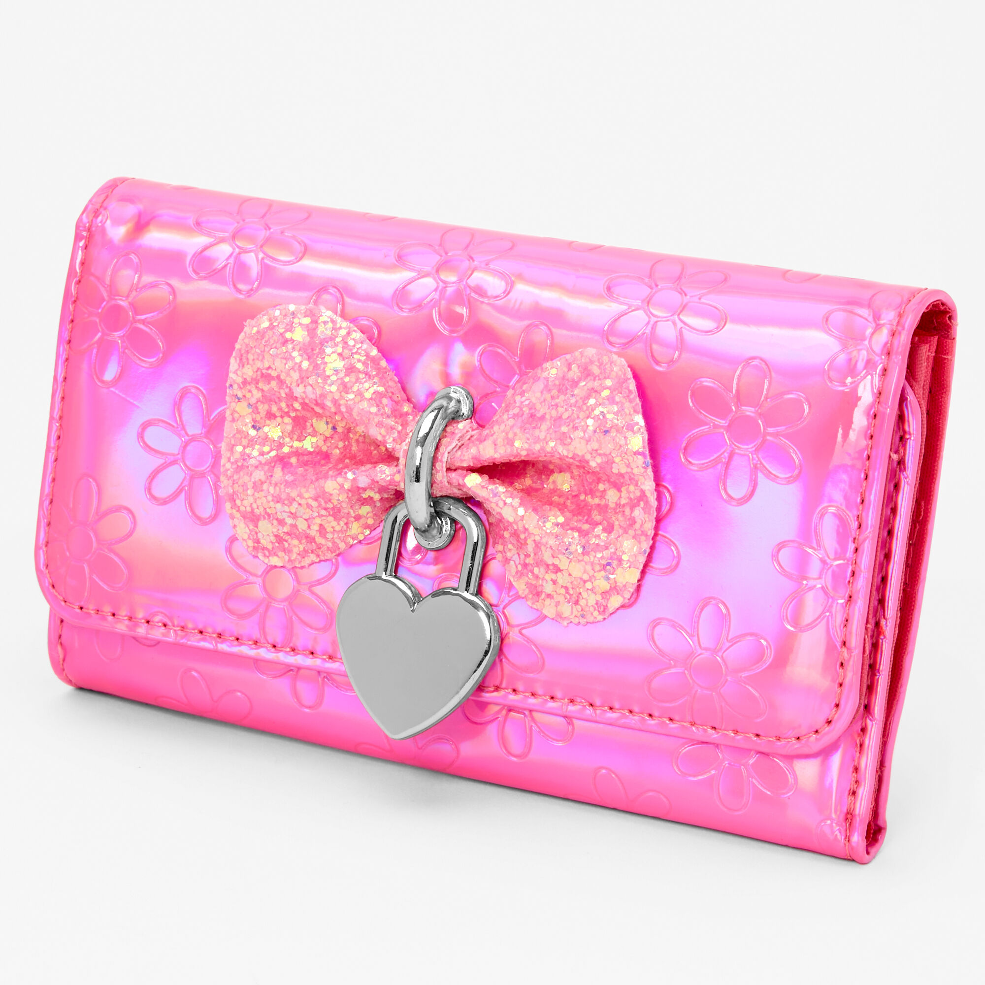 Vinyl Daisy Embossed Pink Wallet Claire s US