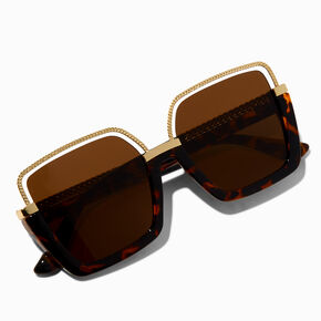 Gold-tone Browline Chunky Tortoiseshell Sunglasses,