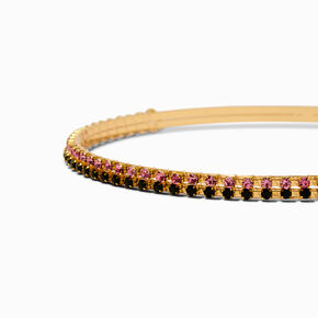 Skinny Pink &amp; Green Rhinestone Headbands - 2 Pack,
