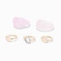 Claire&#39;s Club Pink Acrylic Gold Rings - 5 Pack,