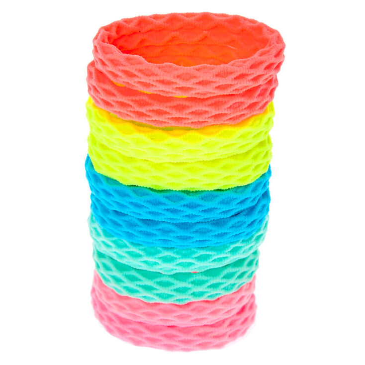 Claire's Élastiques à cheveux nid d'abeille fluo Club Claire’s - Lot de 10