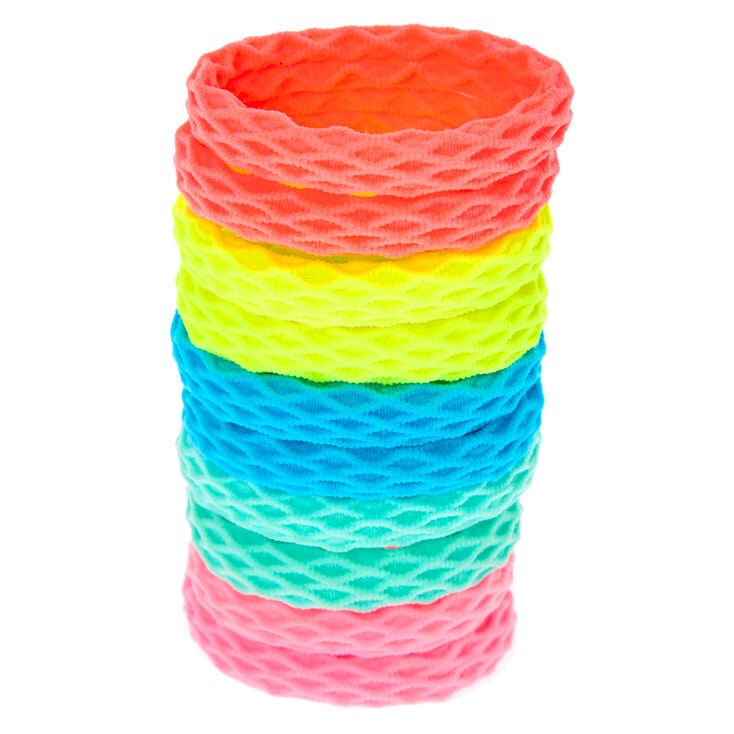 Claire&#39;s Club Neon Honeycomb Hair Bobbles - 10 Pack,