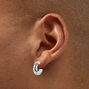 Silver-tone Crystal Bow Earring Stackables Set - 3 Pack,