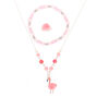 Claire&#39;s Club Flamingo Puff Jewellery Set - Pink, 3 Pack,