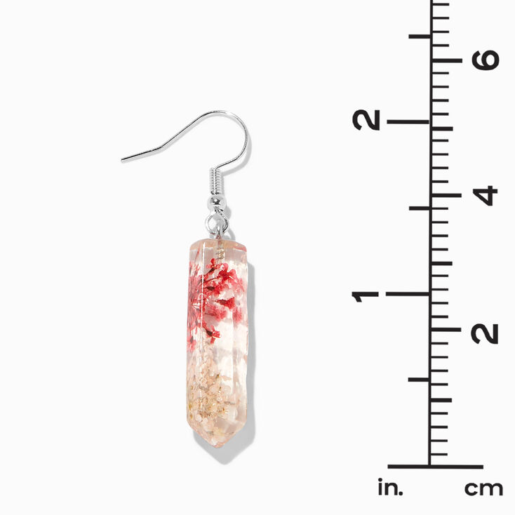 Pressed Flowers Mystical Gem Drop Earrings,