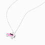 Pink SUV Car Crystal Silver Pendant Necklace,