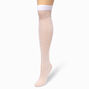 Sheer White Swiss Dot Over The Knee Socks,