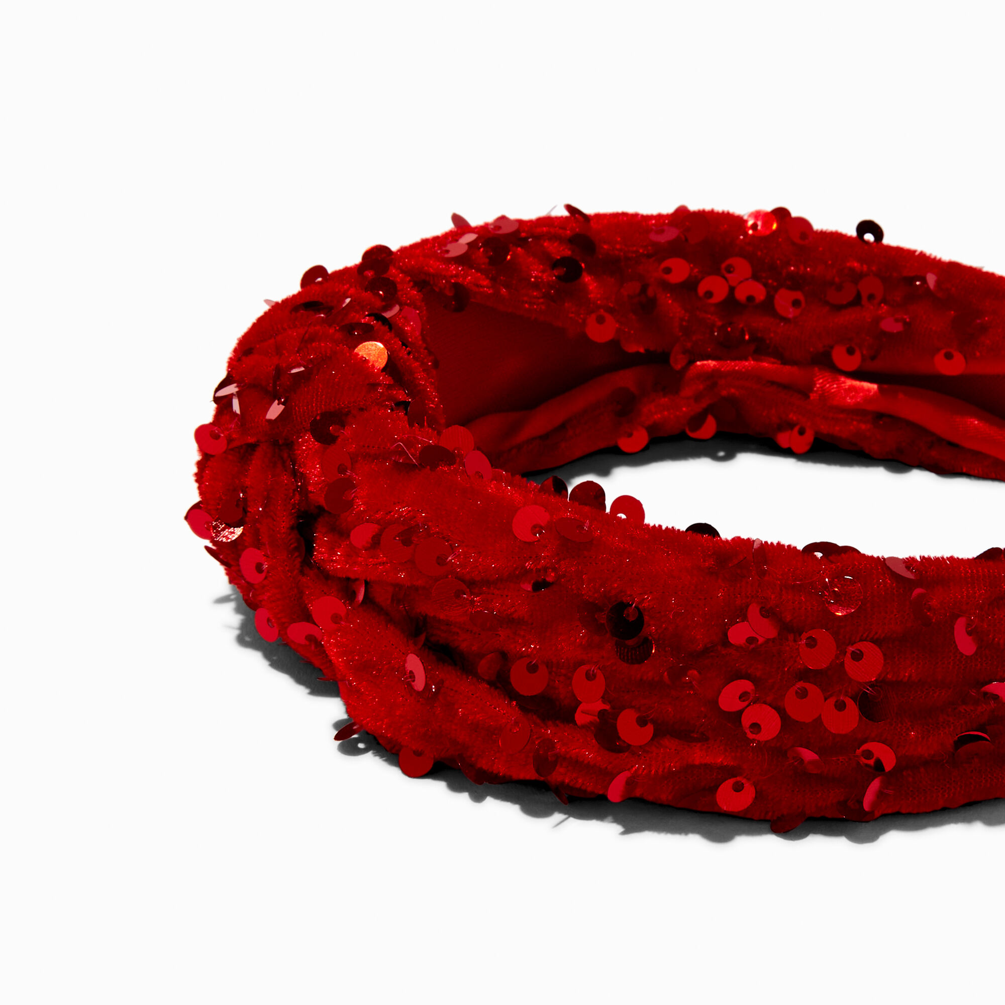 Red Sequin Knotted Headband,