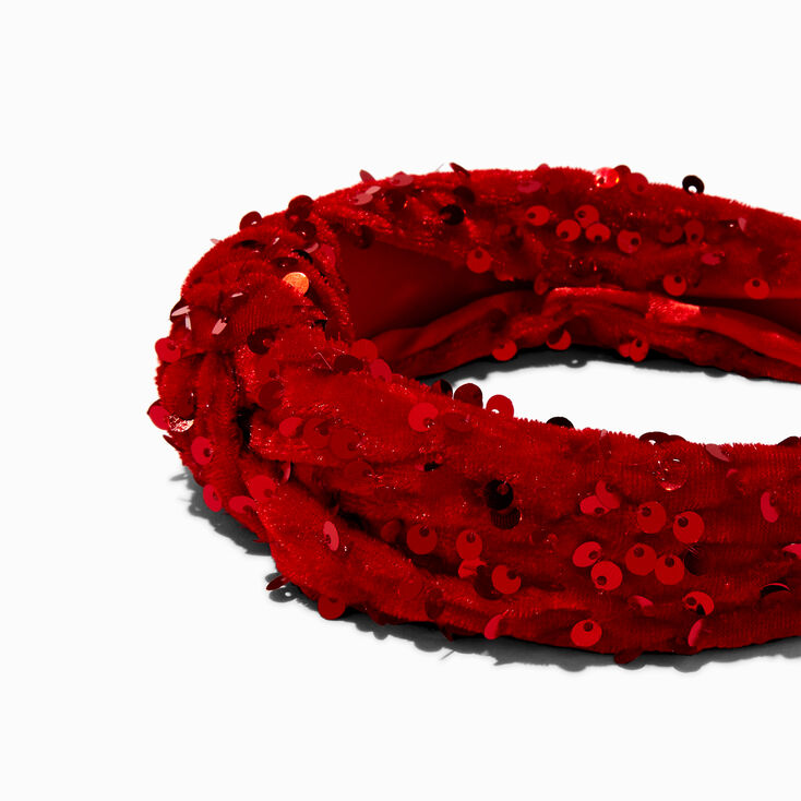 Red Sequin Knotted Headband,