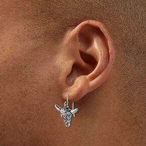 Silver-tone Longhorn Cowgirl Drop Earrings,