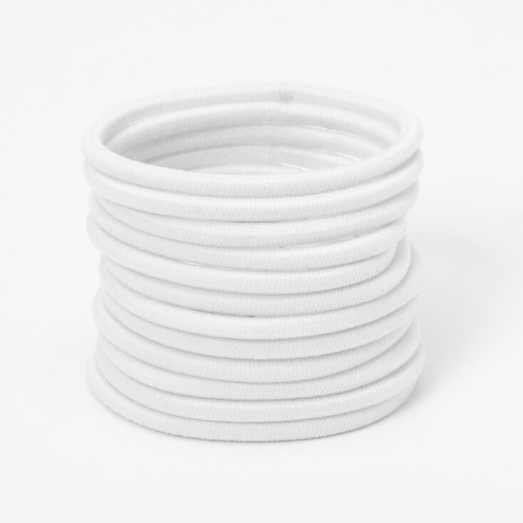 Claire's Élastiques de luxe - Blanc, lot de 12