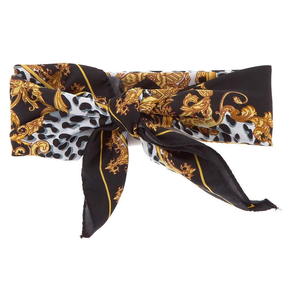 Bandeau bandana léopard sophistiqué - Noir,