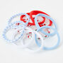 Blue Gingham Strawberry Rolled Hair Ties - 10 Pack,