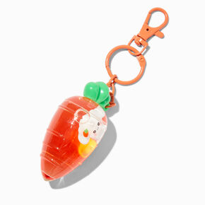 Carrot Water-Filled Glitter Keychain,