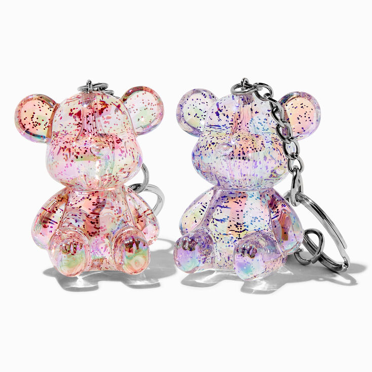 3D Glitter Bear Best Friends Keyrings - 2 Pack,