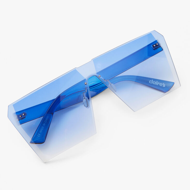 Oversized Shield Sunglasses - Blue,