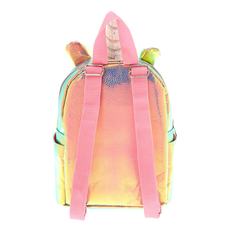 Holographic Sequin Unicorn Small Backpack - Pink,