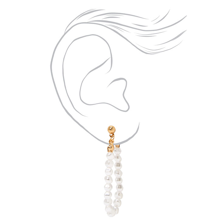 Pearl Front And Back 1.5&quot; Drop Earrings,