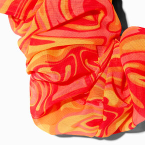 Giant Orange Swirl Silky Hair Scrunchie,