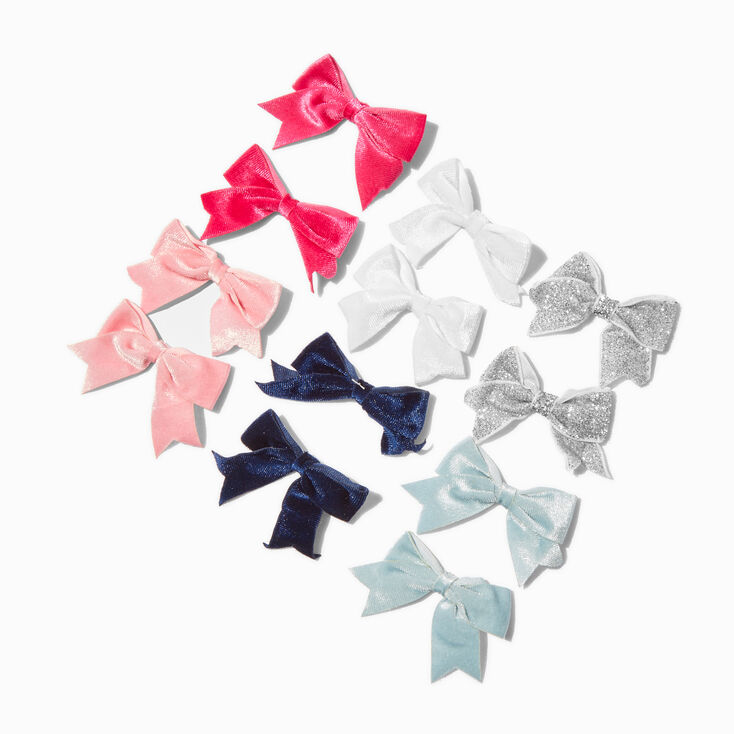 Claire&#39;s Club Velvet Mini Hair Bow Clips - 12 Pack,