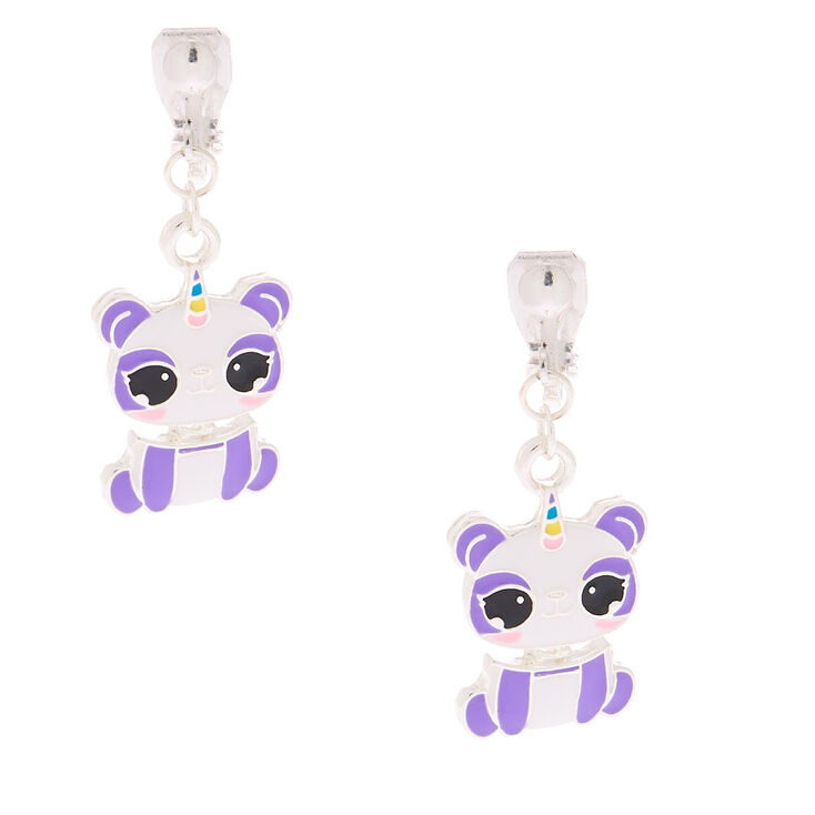 Claire's Pendantes à clip violettes panda-licorne 2,5 cm