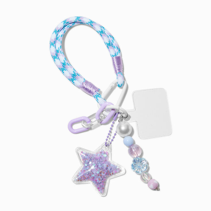 Purple Star Cord Wristlet Keychain,