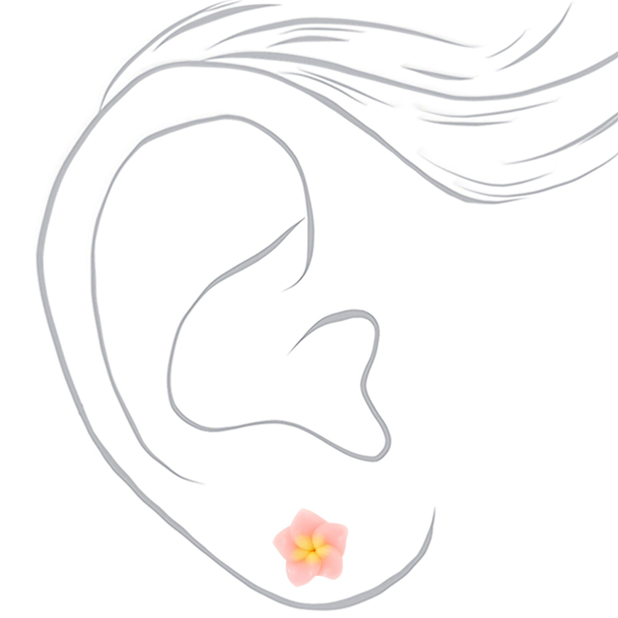 Hibiscus Flower Stud Earrings - 3 Pack,