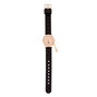 Rose Gold Tone &amp; Black Paris Themed Rubber Watch,