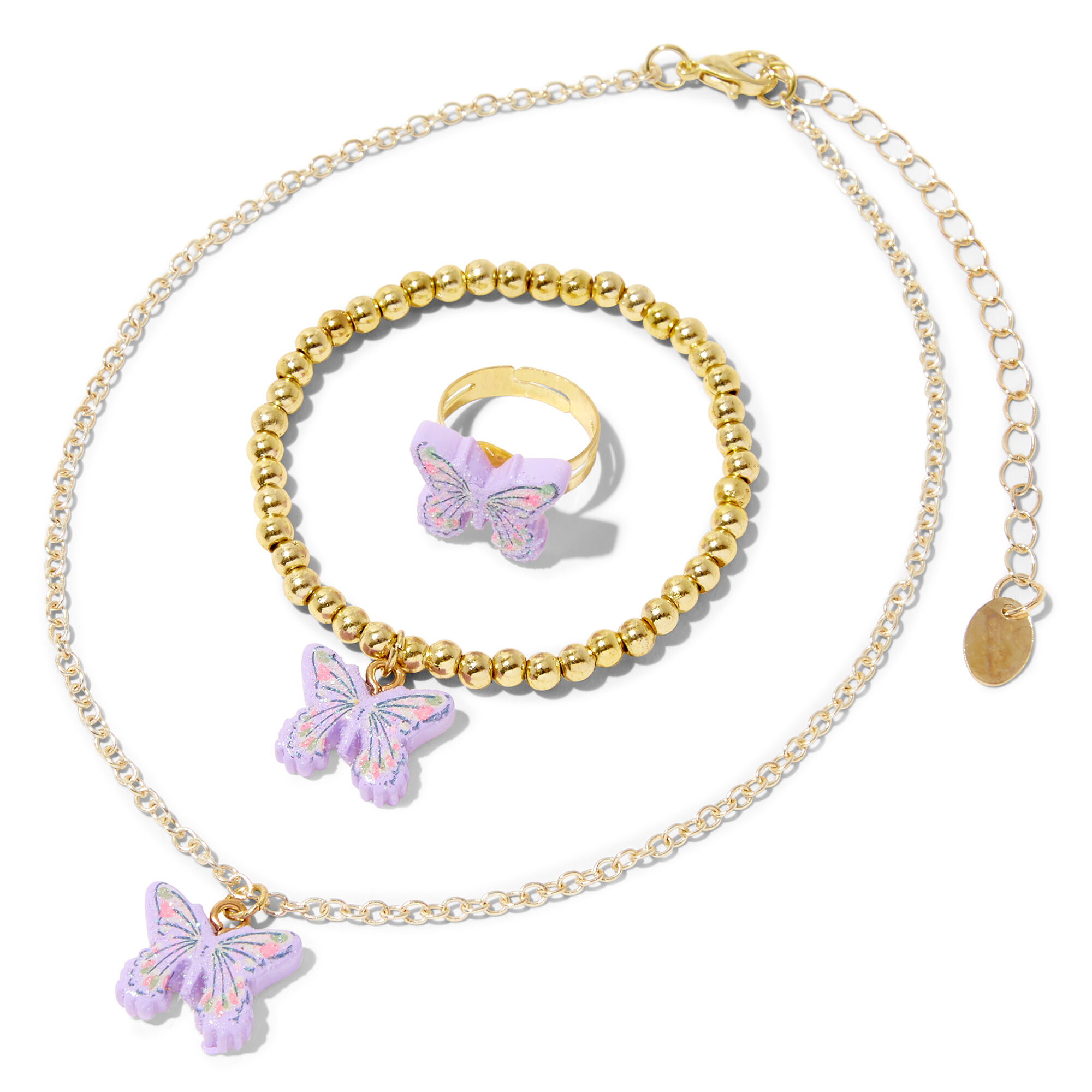 Claire's Parure de bijoux en polyrésine papillon Claire's Club (lot de 3)