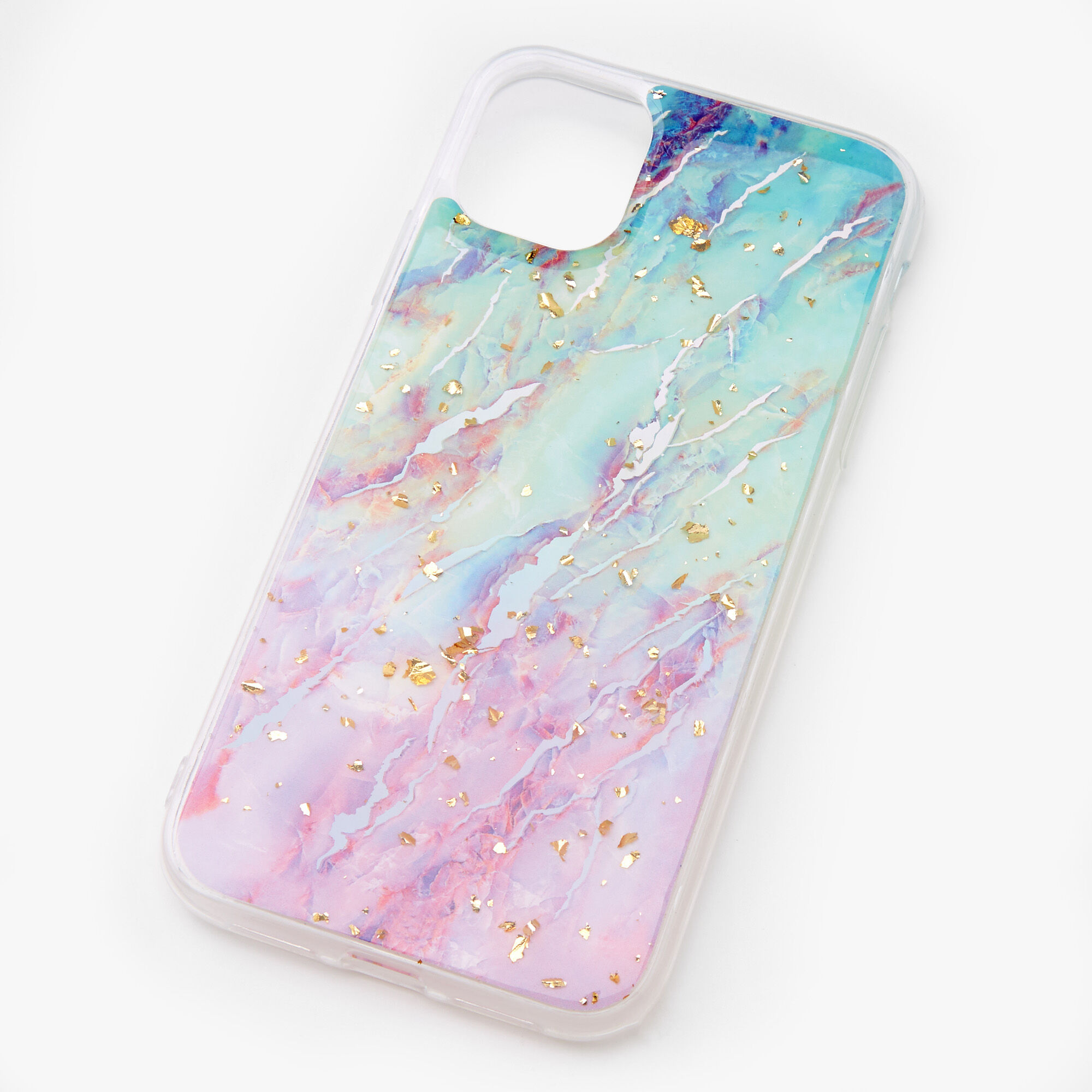 Coque de portable effet marbré pastel tachetée couleur dorée - Compatible avec iPhone® 11,