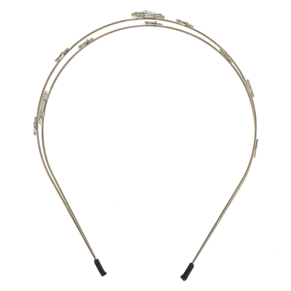 Silver Double Row Star Headband,