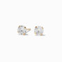 C LUXE by Claire&#39;s 14k Yellow Gold Cubic Zirconia 4MM Round Stud Earrings,