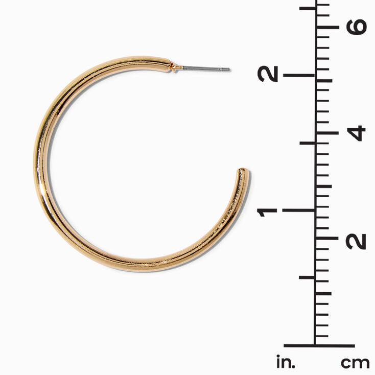 Gold-tone 40MM Post Back Hoop Earrings,