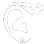 Sterling Silver Crystal Peace Sign Stud Earrings,
