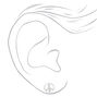 Clous d&#39;oreilles signe de la paix strass couleur argent&eacute;e,