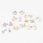 Silver-tone Unicorn Mixed Stud Earrings - 9 Pack,
