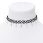 Cross Tattoo Choker Necklace - Black,