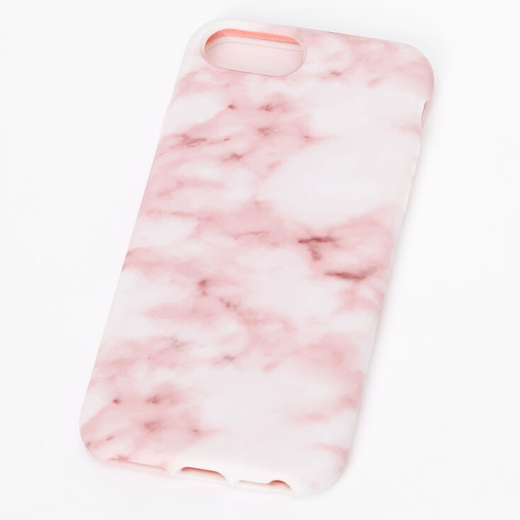 Claire's Coque de portable rose tendre effet marbré - Compatible avec iPhone 6/7/8/SE