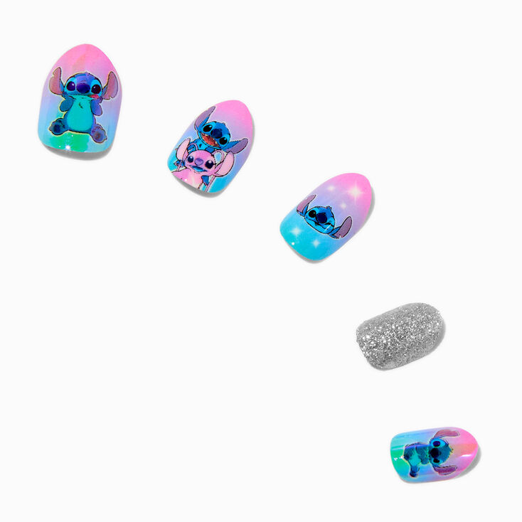 Disney Stitch Claire&#39;s Exclusive Bling Stiletto Press On Faux Nail Set - 20 Pack,