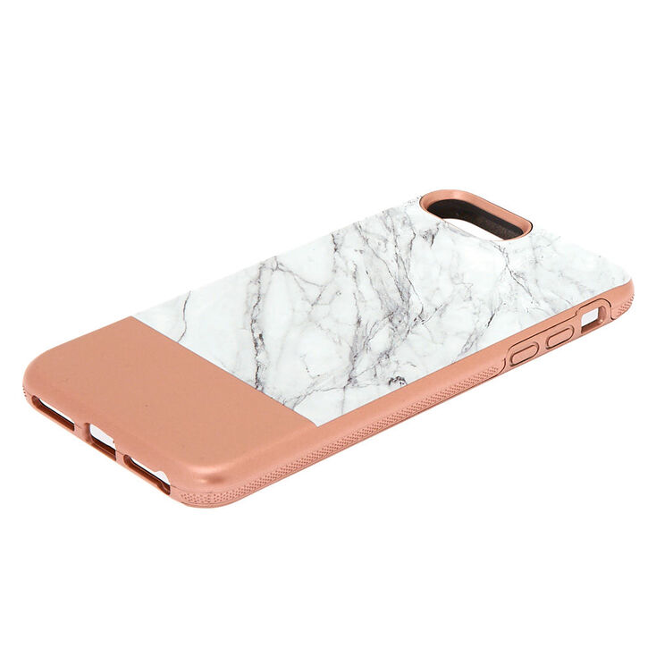Rose Gold and Marble Protective Phone Case - Fits iPhone 6/7/8,