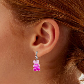 Pink Ombr&eacute; Glitter Gummy Bears&reg; 0.75&quot; Clip-On Drop Earrings,